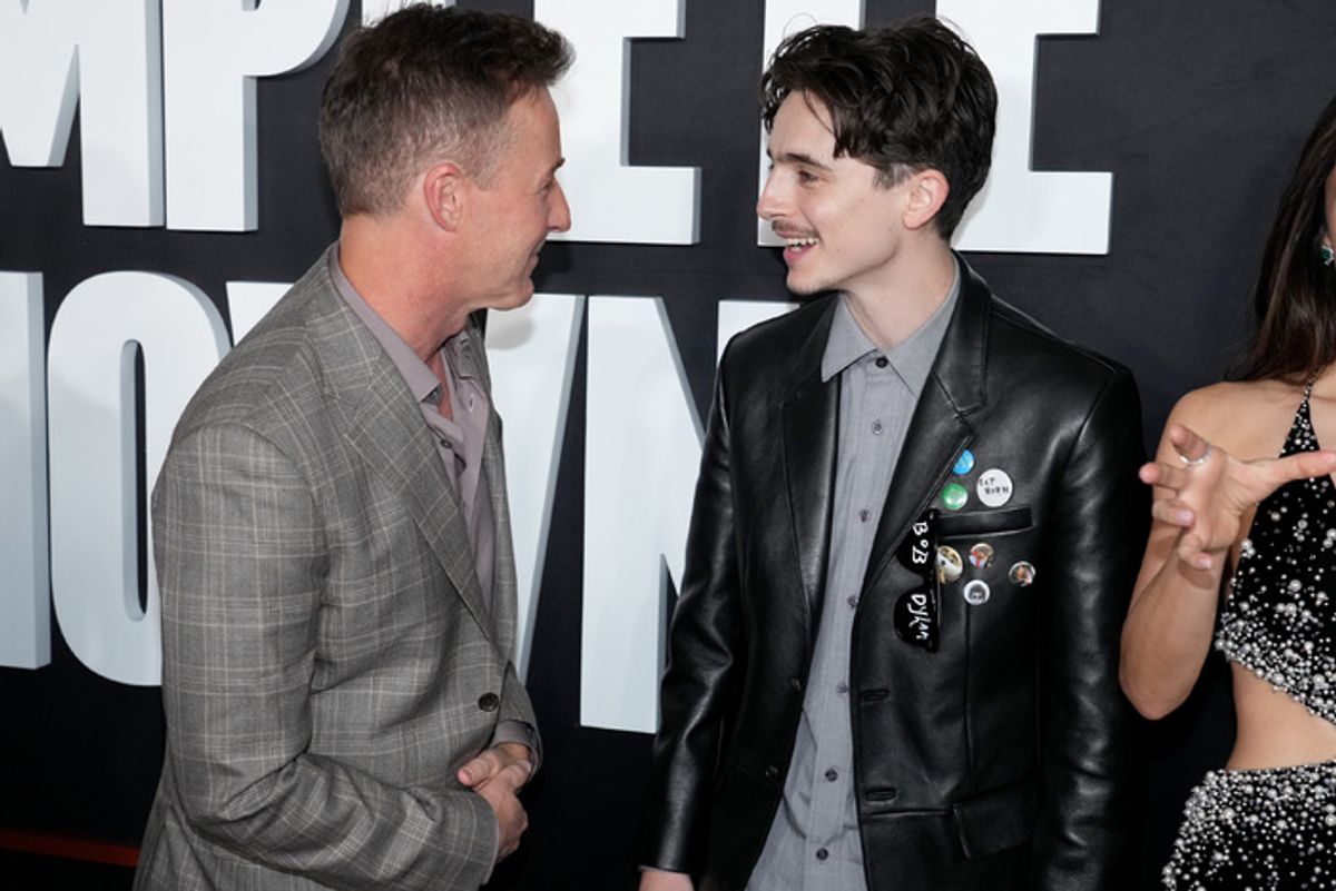 Edward Norton and Timothée Chalamet at 