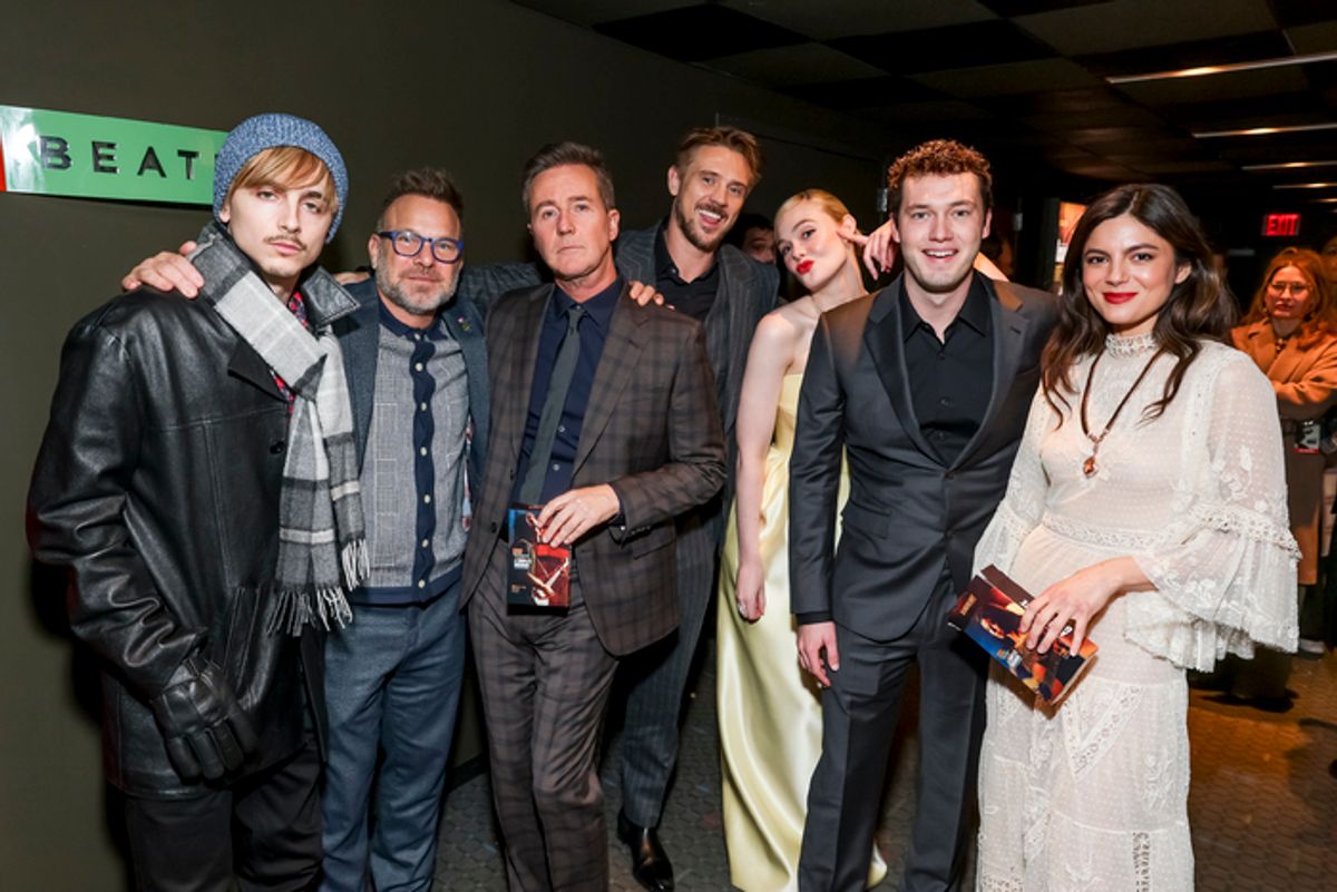 Timothee Chalamet, Norbert Leo Butz, Edward Norton, Boyd Holbrook, Elle Fanning, Will Harrison and Monica Barbaro  at 