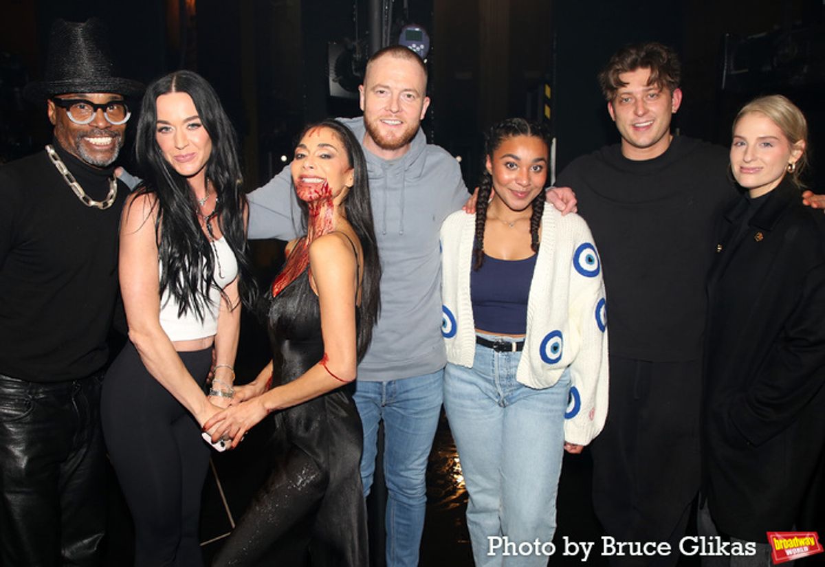 Billy Porter, Katy Perry, Nicole Scherzinger, David Thaxton, Grace Hodgett Young, Tom Francis and Meghan Trainor at 