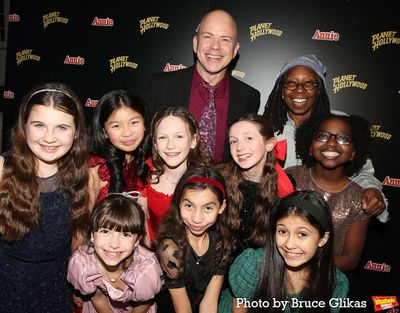 Chris Swan, Hazel Vogel, Whoopi Goldberg & The Cast of "Annie" Photo