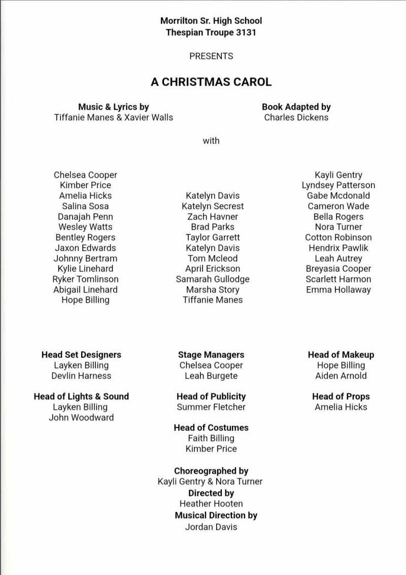 Review: A CHRISTMAS CAROL at Morrilton High School Review: A CHRISTMAS CAROL at Morrilton High School Image