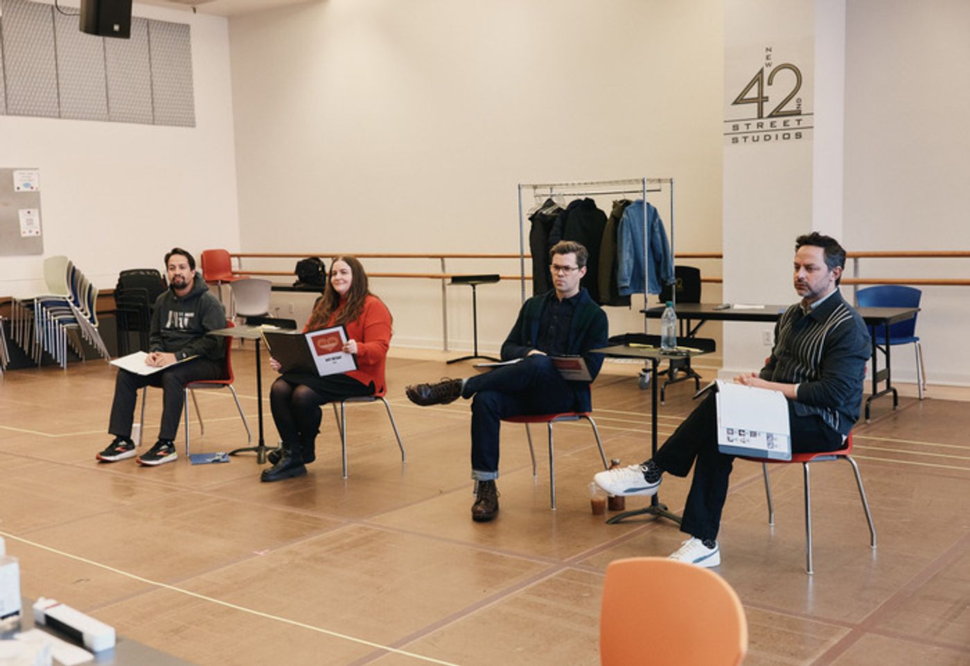 Photos: Lin-Manuel Miranda, Aidy Bryant, Nick Kroll, and Andrew Rannells in Rehearsal For ALL IN Photos: Lin-Manuel Miranda, Aidy Bryant, Nick Kroll, and Andrew Rannells in Rehearsal For ALL IN Image