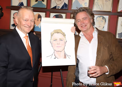 Sardi's Owner/General Manager Max Klimavicius and John Schneider  Photo
