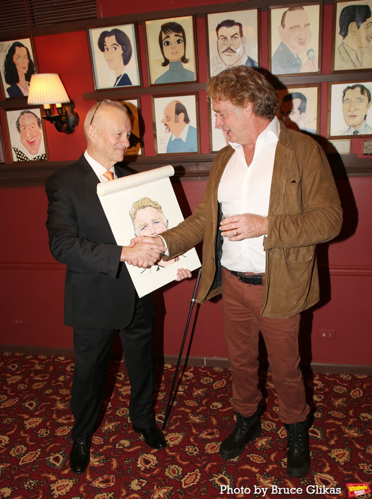 Sardi's Owner/General Manager Max Klimavicius and John Schneider  at 
