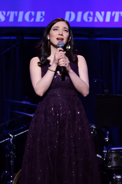 NEW YORK, NEW YORK - JANUARY 20: Julie Benko performs onstage at the Concert for Amer Photo