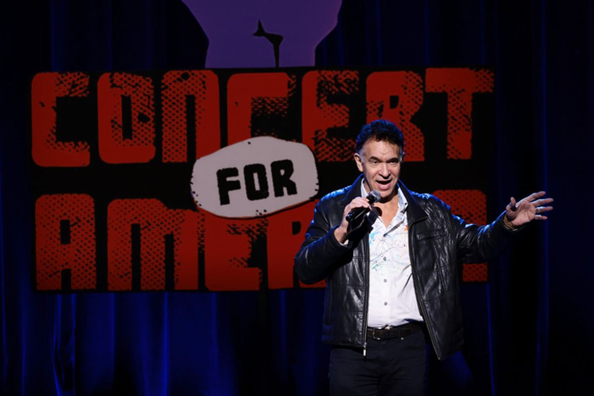 NEW YORK, NEW YORK - JANUARY 20: Brian Stokes Mitchell  speaks onstage at the Concert for America 2025 at The Town Hall on January 20, 2025 in New York City. (Photo by Dimitrios Kambouris/Getty Images for Concert for America) at 