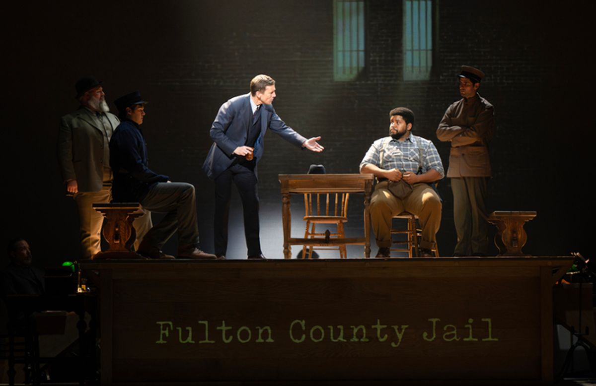 Jason Simon, Ben Cherington, Andrew Samonsky, Robert Knight and Ethan Riordan in the National Tour of PARADE at 