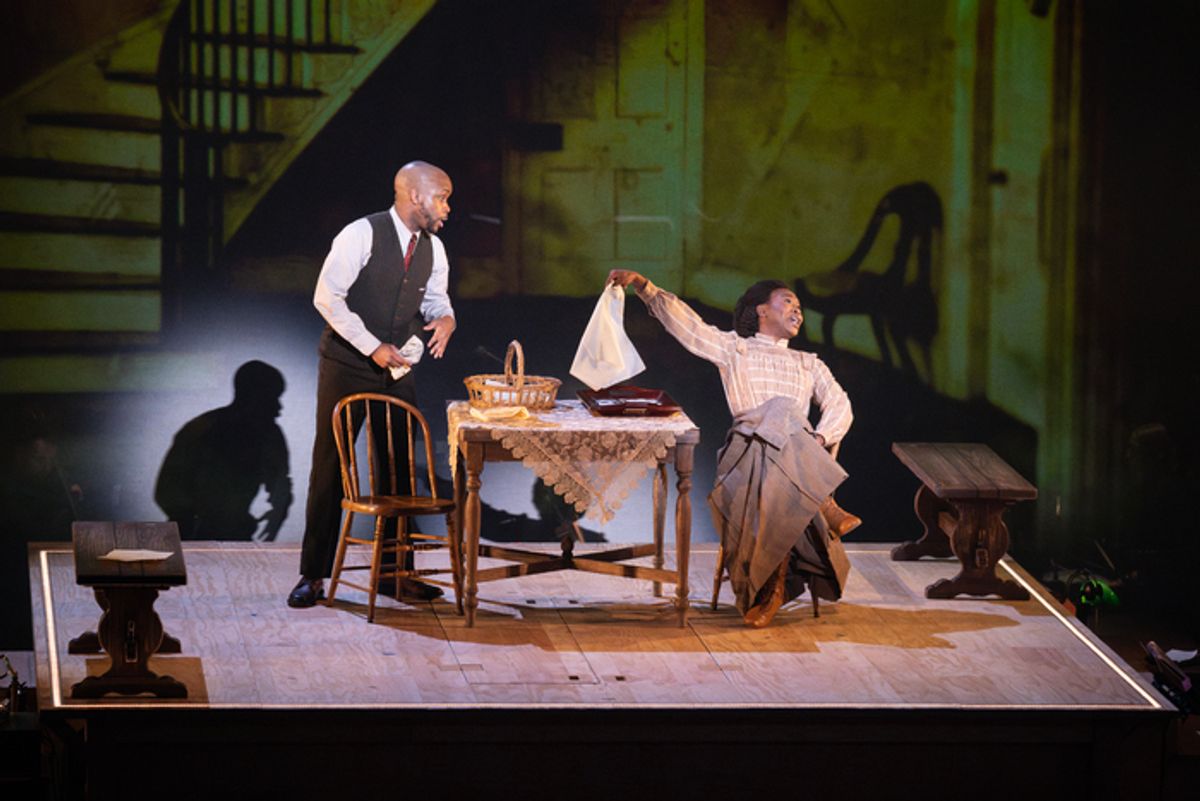 Prentiss E. Mouton and Oluchi Nwaokorie in the National Tour of PARADE at 