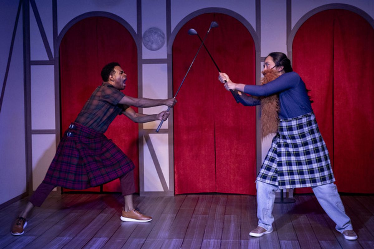 Michael Ashford and Samantha Garcia at Photos: Oil Lamp Theater Presents THE COMPLETE WORKS OF WILLIAM SHAKESPEARE (ABRIDGED)