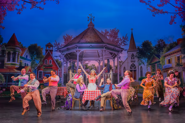 Sara Chase, McKenzie Kurtz, Alex Brightman, and Company in Corn Puddin  Photo