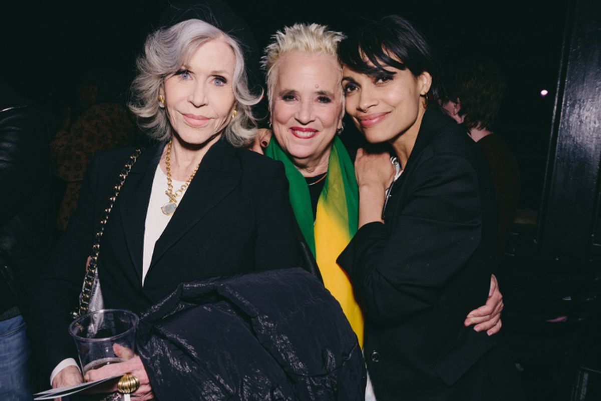 Jane Fonda, V (formerly Eve Ensler), and Rosario Dawson at 
