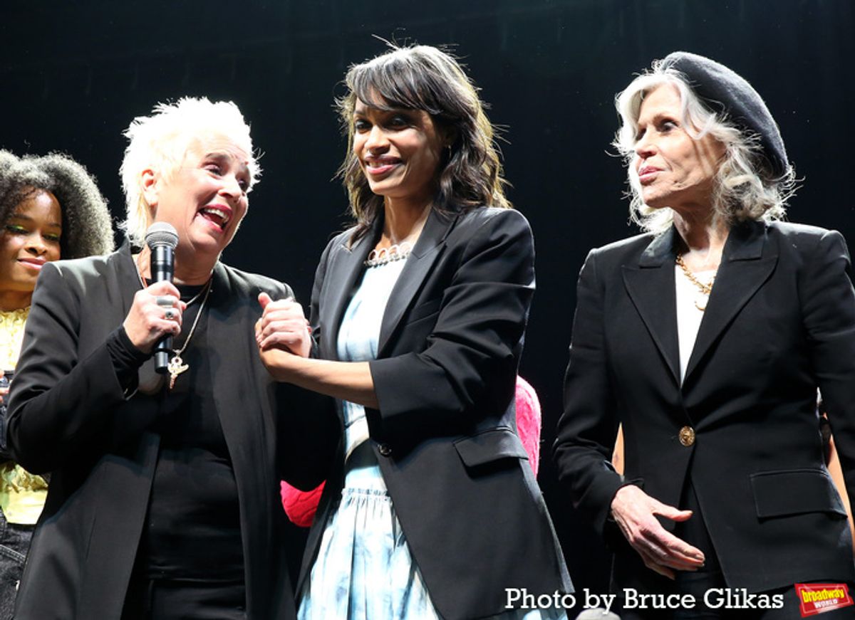 V (formerly Eve Ensler), Rosario Dawson and Jane Fonda at 