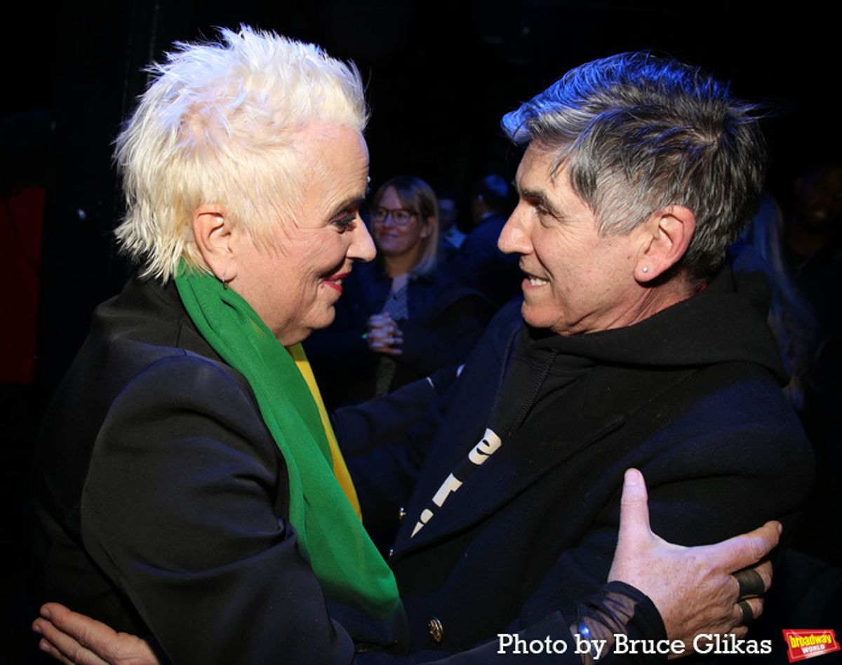 V (formerly Eve Ensler) and James Celeste Lecesne at 