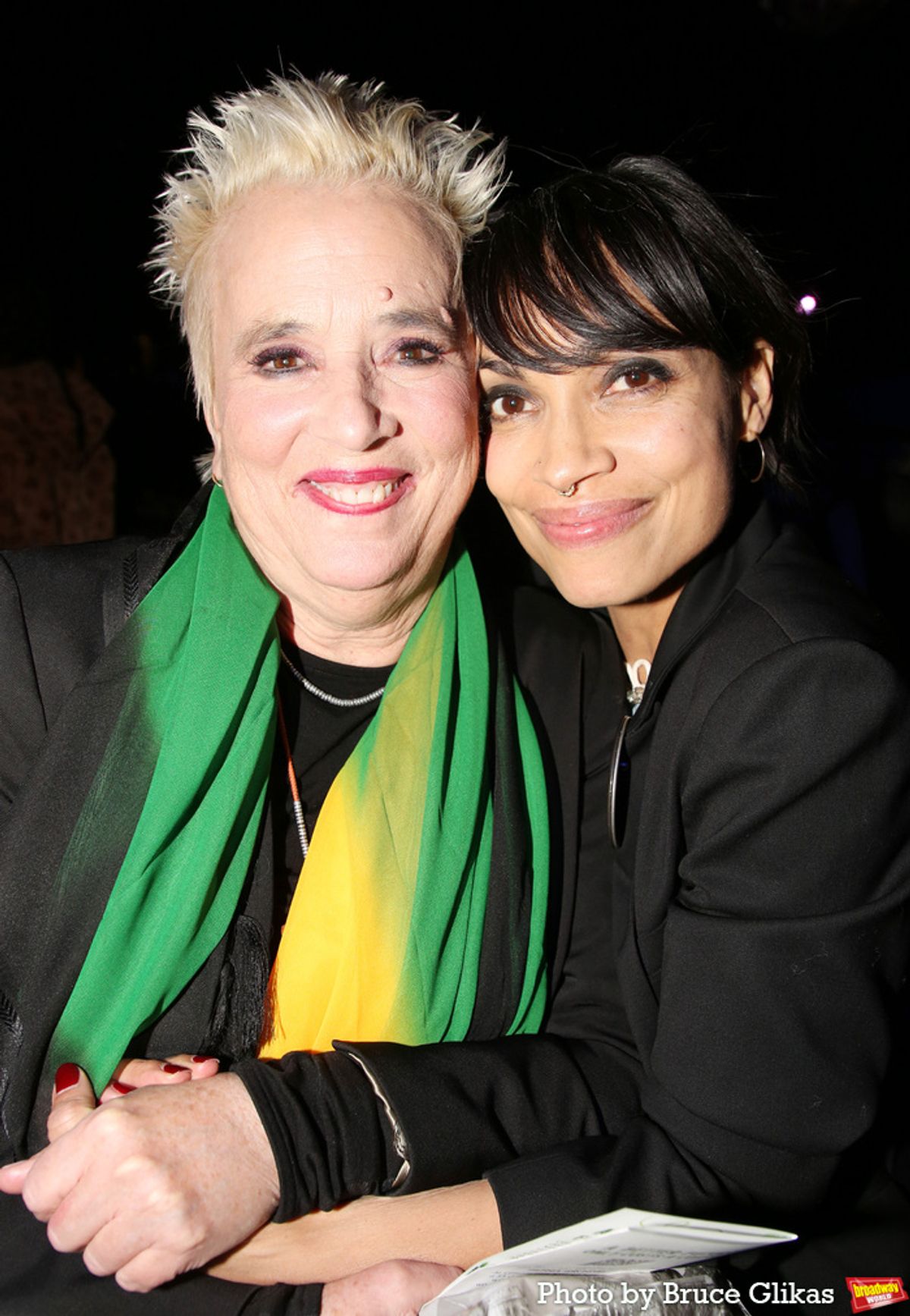 V (formerly Eve Ensler) and Rosario Dawson at 