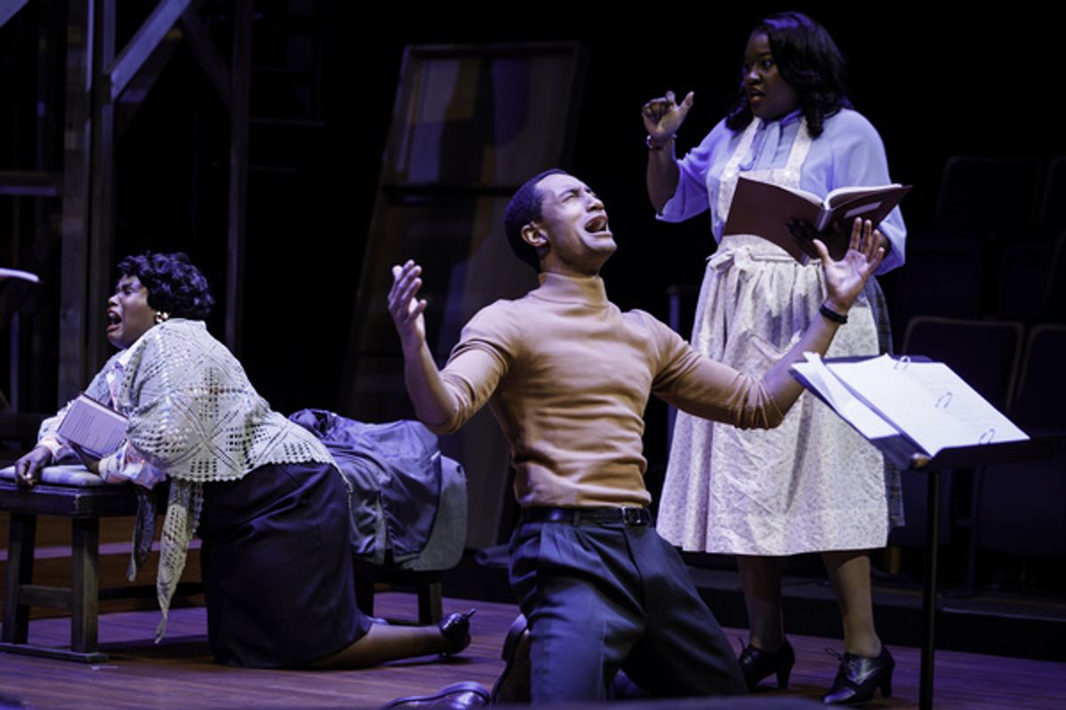 Hope Anthony, Vandous Stripling II, and Shinnerrie D. Jackson in TROUBLE IN MIND at Pittsburgh Public Theater. Photo by Maranie R. Staab. at 