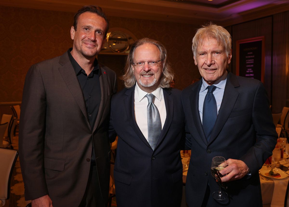 Jason Segel, Bob Gazzale, CEO of the American Film Institute, and Harrison Ford
 at 