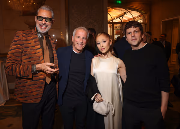 Jeff Goldblum, Marc Platt, Ariana Grande and Jesse Eisenberg
 Photo