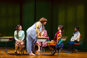 Emerson Holt Lacayo (Abby), Alysha Umphress (Mrs. Dembo), Elin Joy Siler (Amy), Aria Kane (Sarah), and Alina Santos (Ally) @ BroadwayWorld Emerson Holt Lacayo (Abby), Alysha Umphress (Mrs. Dembo), Elin Joy Siler (Amy), Aria Photo