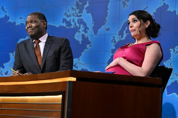 Anchor Michael Che and Cecily Strong  Photo