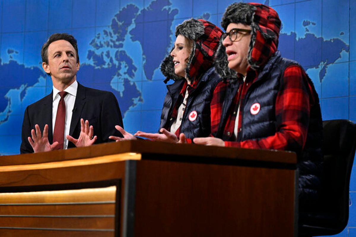 Seth Meyers, Vanessa Bayer, and Fred Armisen  at 