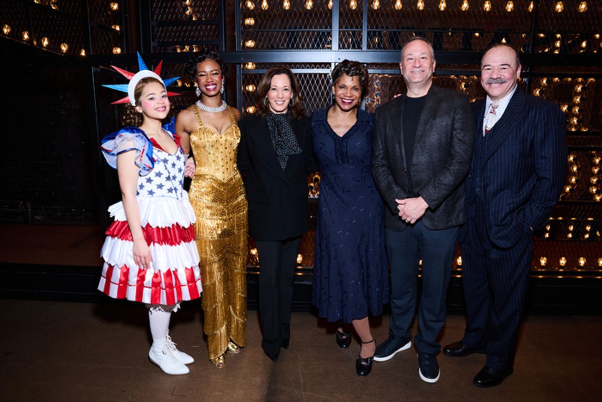 Jordan Tyson, Joy Woods, Kamala Harris, Audra McDonald, Doug Emhoff & Danny Burstein at 