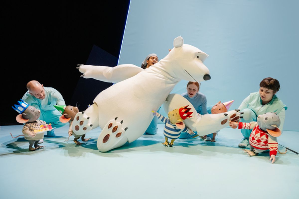 Ben Thompson, Fred Davis, Elisa de Grey and Ailsa Dalling with Party Mice, Bear and Mouse at 