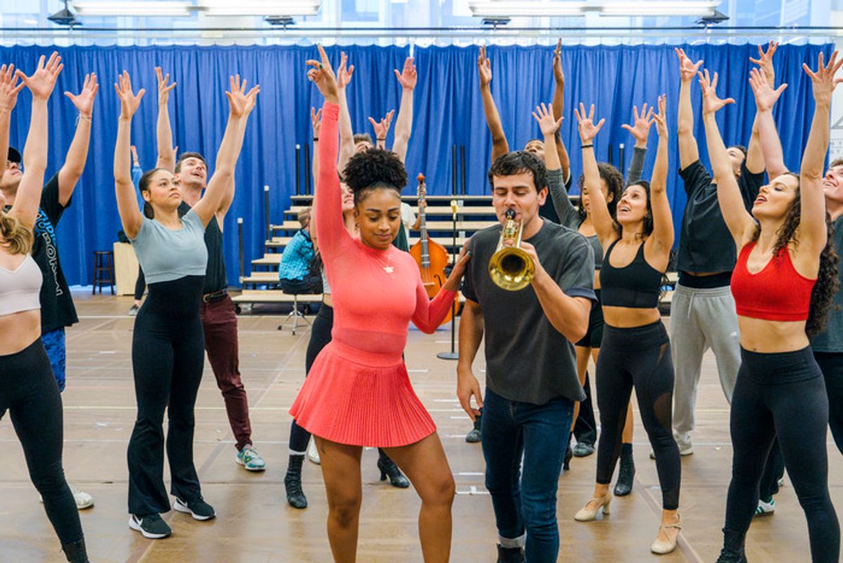 Jasmine Amy Rogers and Ainsley Melham with the cast at 