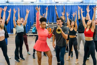 Jasmine Amy Rogers and Ainsley Melham with the cast Photo