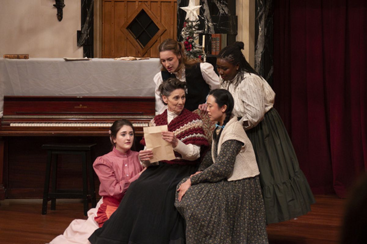 u/s Larisa West, Angela Iannone, Summer England, Charlene Hong White, and Raven Lorraine in LITTLE WOMEN. Photo by Alaina Shefelton at 
