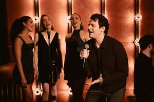 Jonathan Groff with Valeria Yamin, Christine Cornish, and Julia Grondin Photo