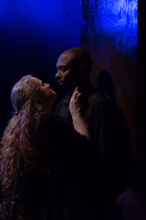 Laura Sturm (Tamora) and James Lewis (Aaron) Photo