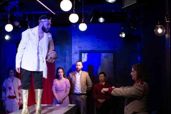 Madelyn Loehr (Bassianus), Joshua Servantez (Saturninus), Caroline Kidwell (Lavinia), Photo