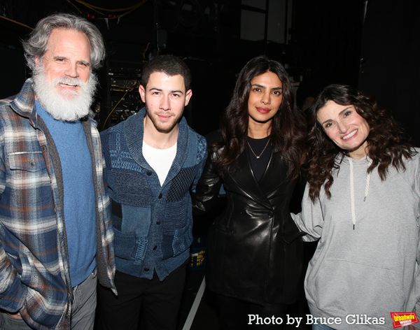 Michael Park, Nick Jonas, Priyanka Chopra Jonas and Idina Menzel Photo
