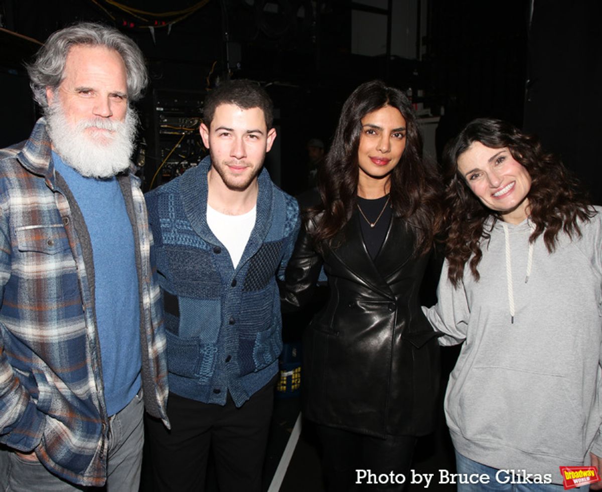 Michael Park, Nick Jonas, Priyanka Chopra Jonas and Idina Menzel at 