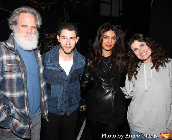 Michael Park, Nick Jonas, Priyanka Chopra Jonas and Idina Menzel Photo
