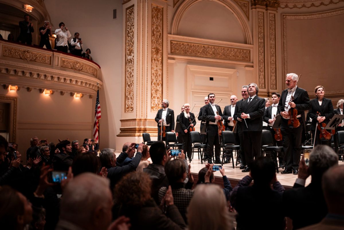 Applause forRiccardo Muti and the Vienna Philharmonic at Carnegie Hall Photo by Chris Lee  at 