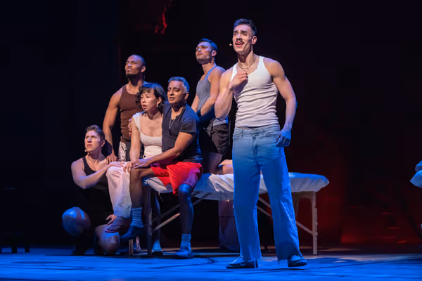 Kate (Kei) suruharatani, Manu Narayan, Preston Perez and ensemble Photo