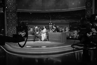 Jimmy Fallon, Adrienne Warren, Nick Jonas Photo