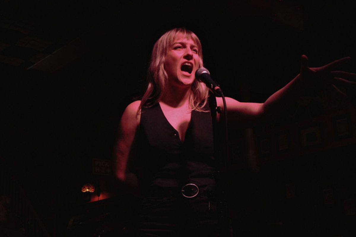 For her performance, Erin McMillen turns into Michael in the Bathroom, from Be More Chill.  at 