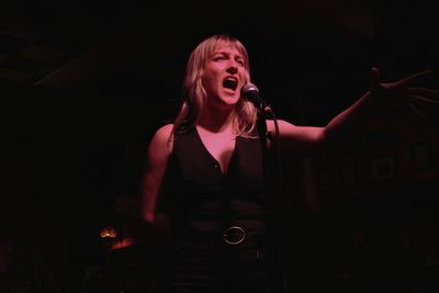 For her performance, Erin McMillen turns into Michael in the Bathroom, from Be More C Photo