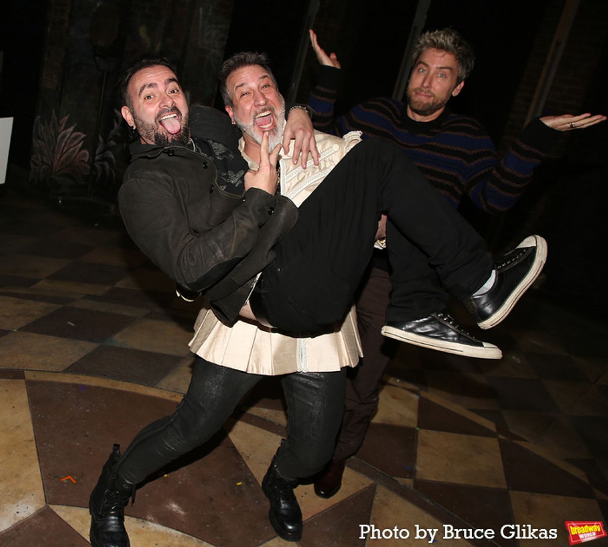 Chris Kirkpatrick, Joey Fatone and Lance Bass  at 