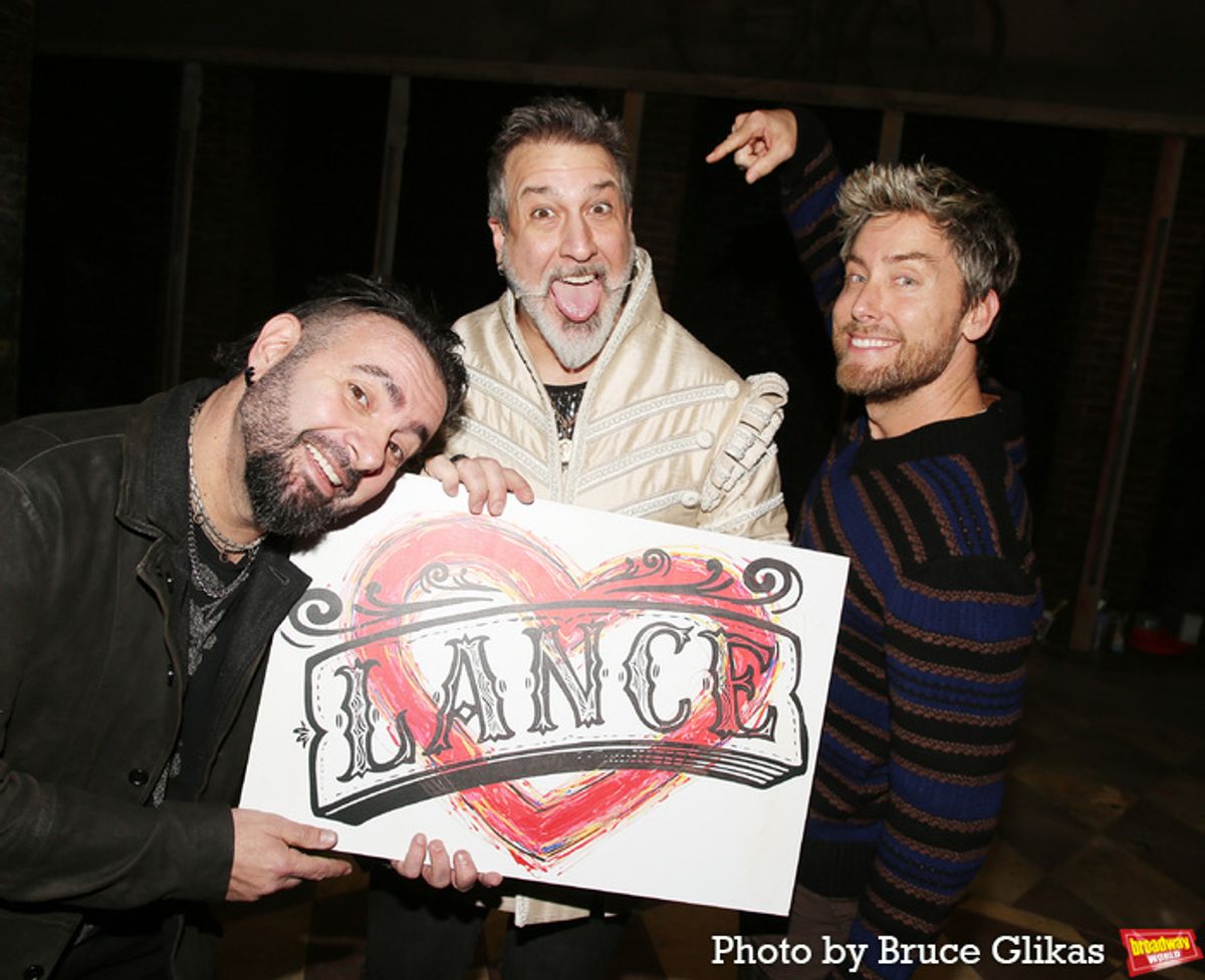 Chris Kirkpatrick, Joey Fatone and Lance Bass  at 