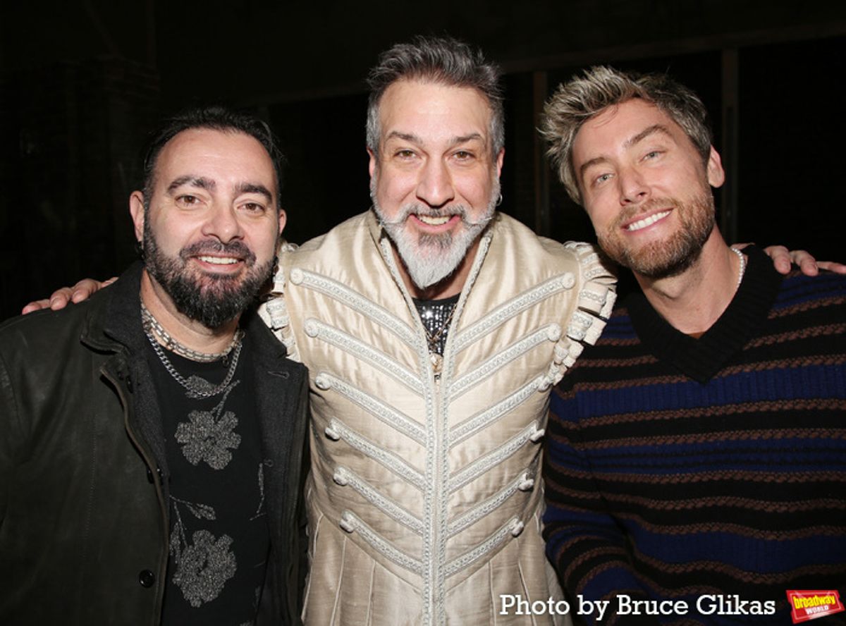 Chris Kirkpatrick, Joey Fatone and Lance Bass  at 