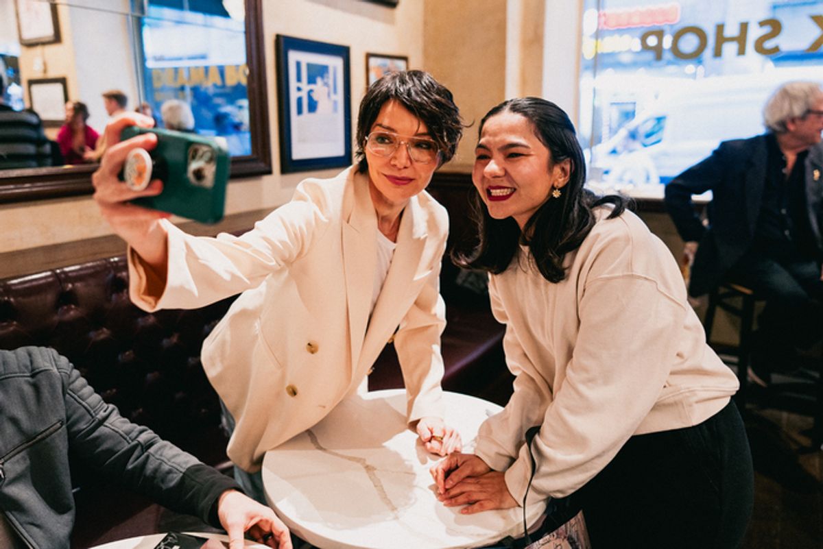 Katrina Lenk and fan at 