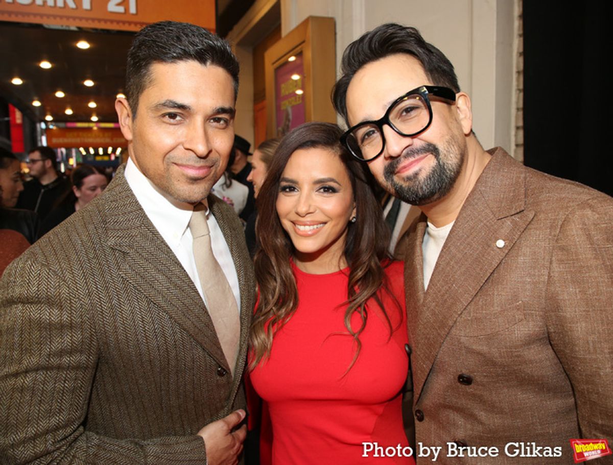 Wilmer Valderrama, Eva Longoria and Lin-Manuel Miranda  at 