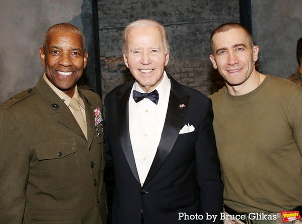 Denzel Washington, President Joe Biden and Jake Gyllenhaal Photo