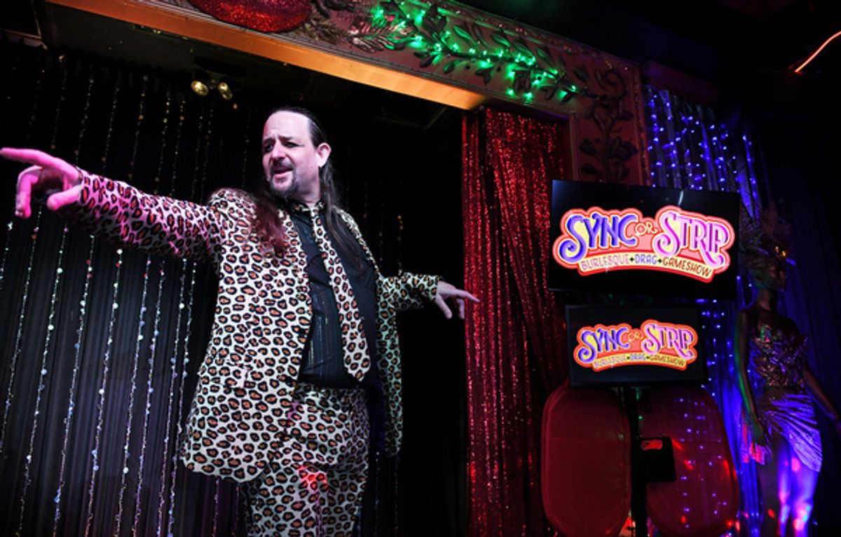 Jonny Porkpie hosts. Photo by Bob Fraser. at 