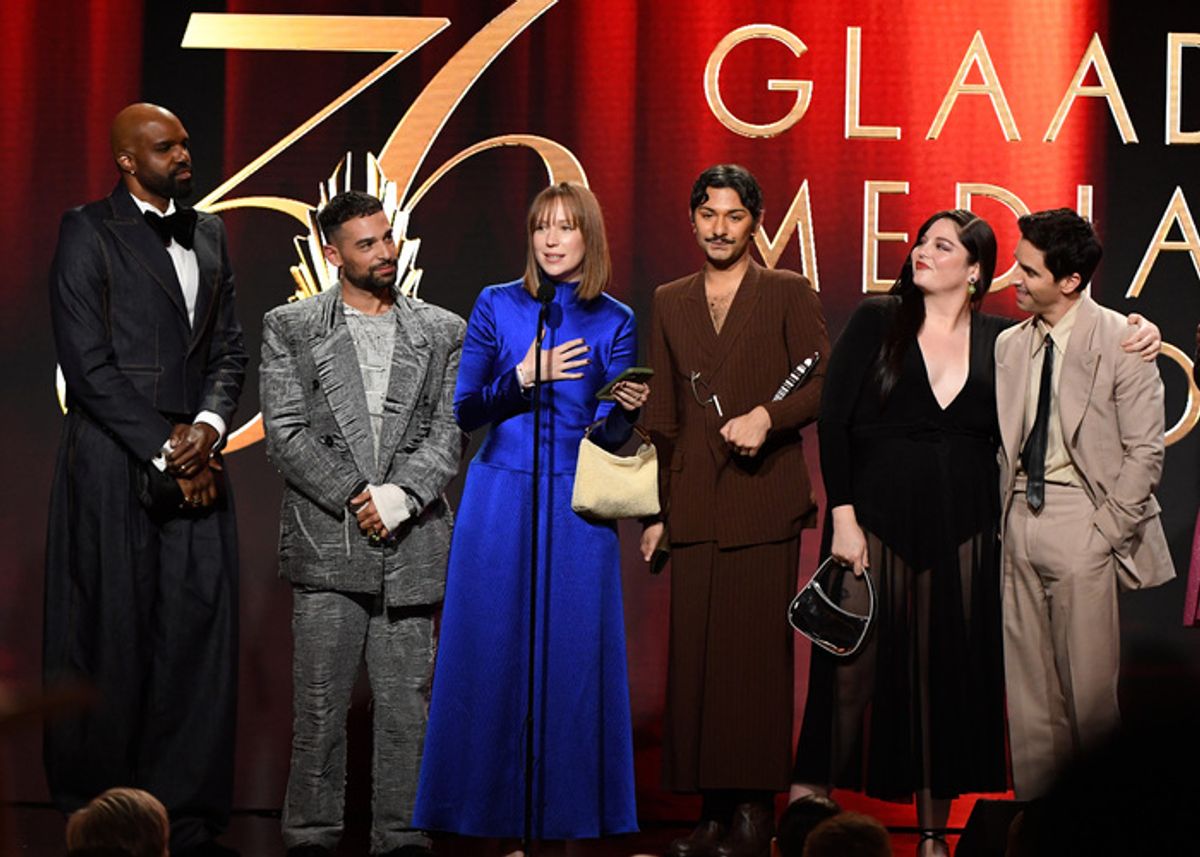 Carl Clemons-Hopkins, Johnny Sibilly, Hannah Einbinder, Mark Indelicato, Megan Stalter, and Paul W. Downs at 