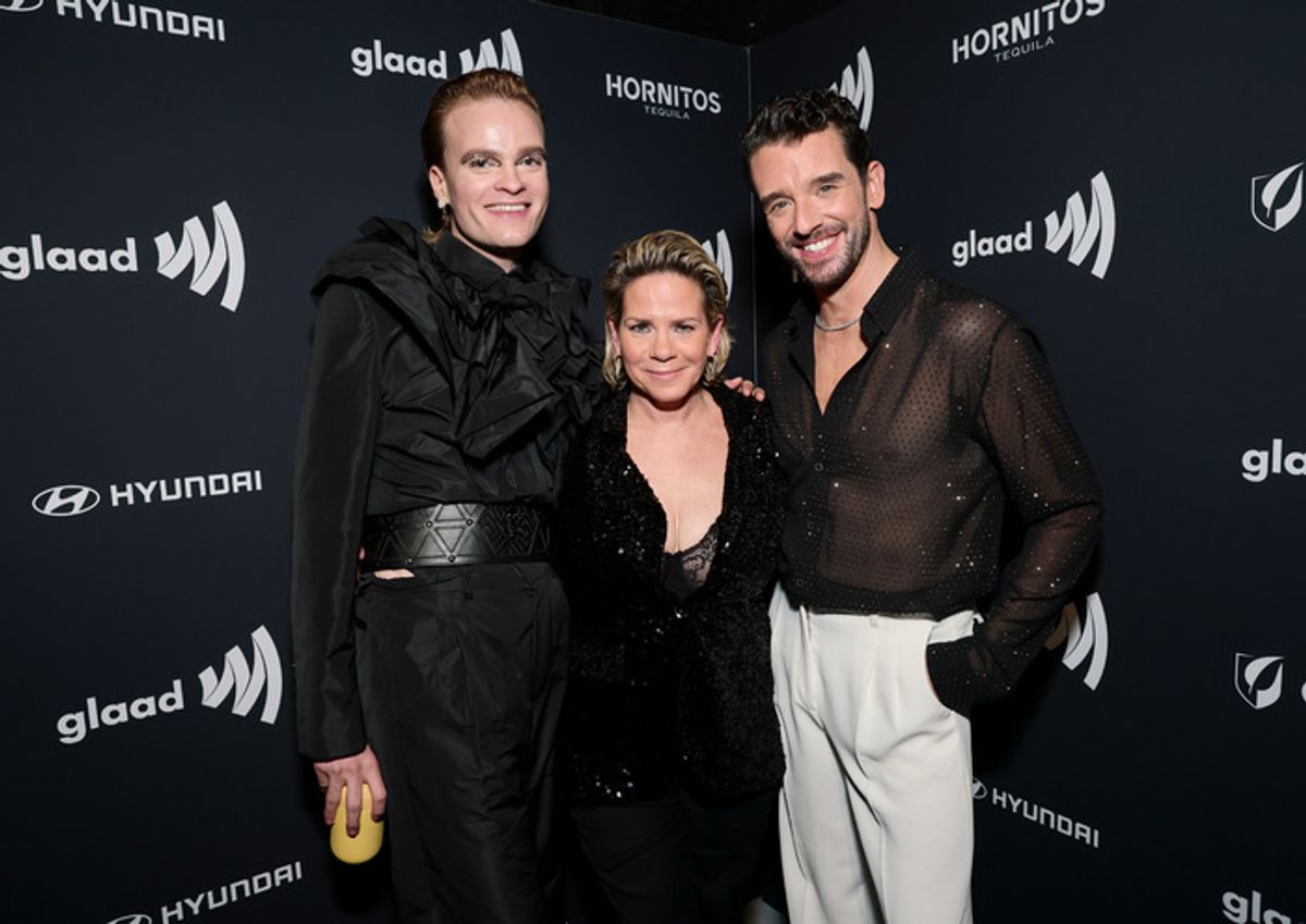 Jake Wesley Rogers, Tracy E. Gilchrist and Michael Urie at 