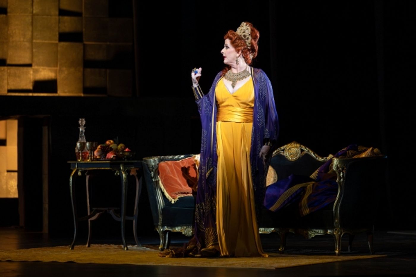 Soprano Nina Warren in a Golden Dress